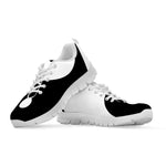 Black And White Yin Yang Symbol Print White Sneakers
