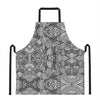 Black And White Zentangle Pattern Print Apron