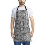 Black And White Zentangle Pattern Print Apron