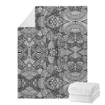 Black And White Zentangle Pattern Print Blanket