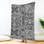 Black And White Zentangle Pattern Print Blanket