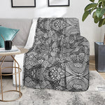 Black And White Zentangle Pattern Print Blanket