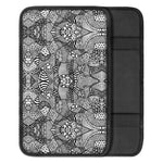 Black And White Zentangle Pattern Print Car Center Console Cover