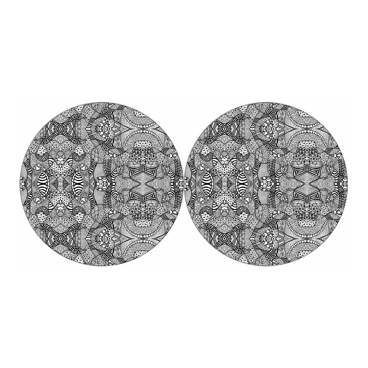 Black And White Zentangle Pattern Print Car Coasters