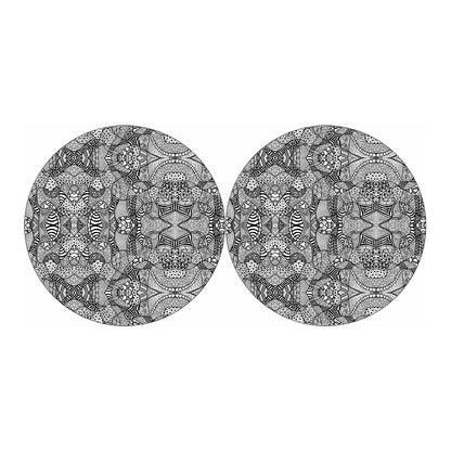 Black And White Zentangle Pattern Print Car Coasters