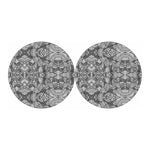 Black And White Zentangle Pattern Print Car Coasters