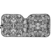 Black And White Zentangle Pattern Print Car Sun Shade