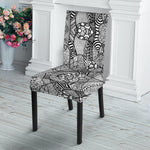 Black And White Zentangle Pattern Print Dining Chair Slipcover