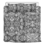 Black And White Zentangle Pattern Print Duvet Cover Bedding Set