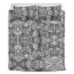 Black And White Zentangle Pattern Print Duvet Cover Bedding Set
