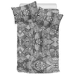 Black And White Zentangle Pattern Print Duvet Cover Bedding Set