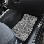 Black And White Zentangle Pattern Print Front Car Floor Mats