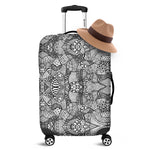 Black And White Zentangle Pattern Print Luggage Cover