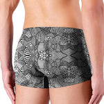Black And White Zentangle Pattern Print Men's Boxer Briefs