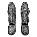 Black And White Zentangle Pattern Print Muay Thai Shin Guards