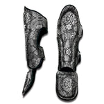 Black And White Zentangle Pattern Print Muay Thai Shin Guard