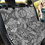 Black And White Zentangle Pattern Print Pet Car Back Seat Cover