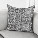 Black And White Zentangle Pattern Print Pillow Cover