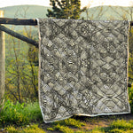 Black And White Zentangle Pattern Print Quilt