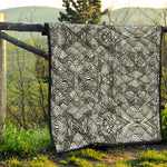 Black And White Zentangle Pattern Print Quilt