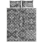 Black And White Zentangle Pattern Print Quilt Bed Set