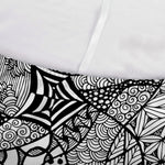 Black And White Zentangle Pattern Print Sofa Cover