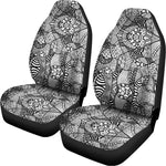 Black And White Zentangle Pattern Print Universal Fit Car Seat Covers