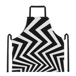 Black And White Zigzag Dazzle Print Apron