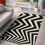Black And White Zigzag Dazzle Print Area Rug