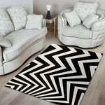 Black And White Zigzag Dazzle Print Area Rug