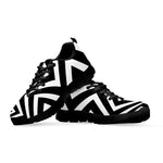 Black And White Zigzag Dazzle Print Black Sneakers