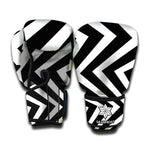 Black And White Zigzag Dazzle Print Boxing Gloves