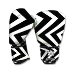 Black And White Zigzag Dazzle Print Boxing Gloves