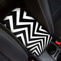 Black And White Zigzag Dazzle Print Car Center Console Cover