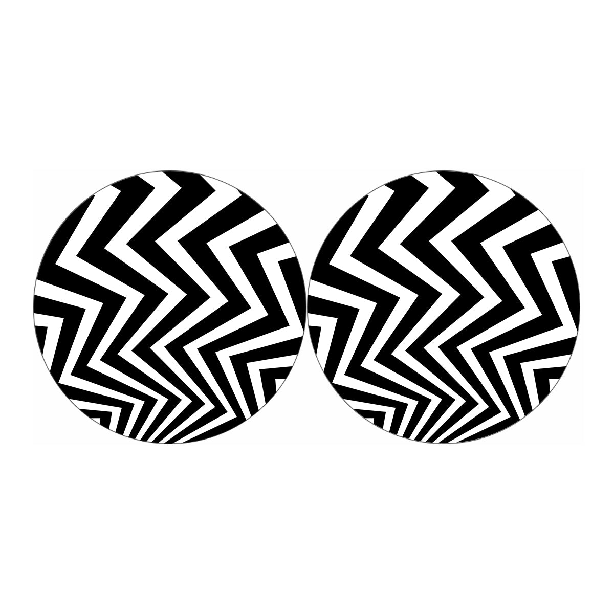 Black And White Zigzag Dazzle Print Car Coasters
