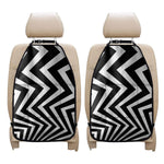 Black And White Zigzag Dazzle Print Car Seat Organizers