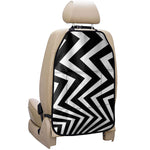 Black And White Zigzag Dazzle Print Car Seat Organizers