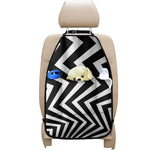 Black And White Zigzag Dazzle Print Car Seat Organizers