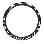 Black And White Zigzag Dazzle Print Car Steering Wheel Cover