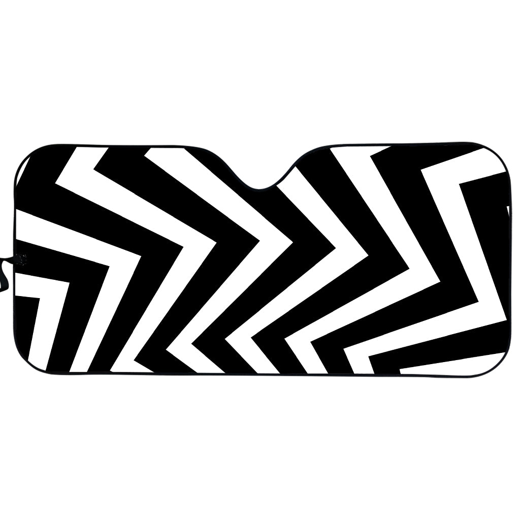 Black And White Zigzag Dazzle Print Car Sun Shade