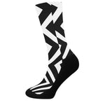 Black And White Zigzag Dazzle Print Crew Socks