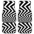 Black And White Zigzag Dazzle Print Front and Back Car Floor Mats