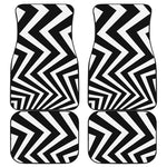 Black And White Zigzag Dazzle Print Front and Back Car Floor Mats