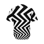 Black And White Zigzag Dazzle Print Men's Baseball Jersey