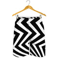 Black And White Zigzag Dazzle Print Men's Shorts