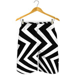 Black And White Zigzag Dazzle Print Men's Shorts