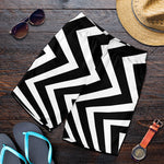 Black And White Zigzag Dazzle Print Men's Shorts