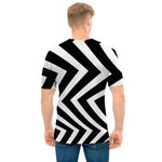 Black And White Zigzag Dazzle Print Men's T-Shirt