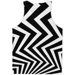 Black And White Zigzag Dazzle Print Men's Tank Top