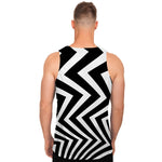 Black And White Zigzag Dazzle Print Men's Tank Top